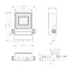 Wodoodporny reflektor roboczy z czujnikiem PIR 10W/20W/30W/50W/100W LED