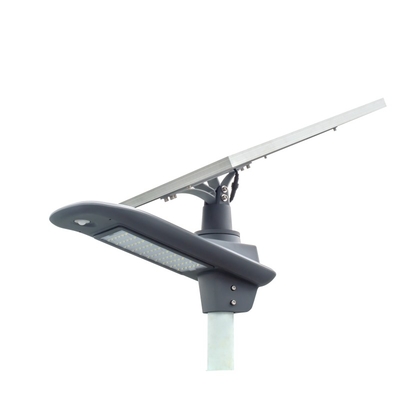 130-150 LM / W Wysoki prześwit 60 W DC 11,1 V Bateria Inteligentna, zasilana energią słoneczną lampa uliczna LED w kolorze szarym z 3-letnią gwarancją