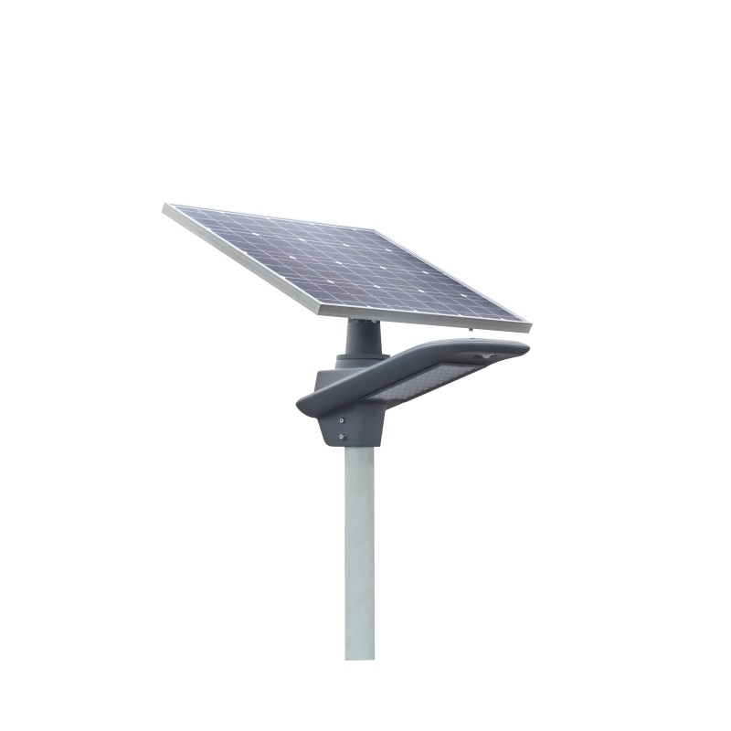130-150 LM / W Wysoki prześwit 60 W DC 11,1 V Bateria Inteligentna, zasilana energią słoneczną lampa uliczna LED w kolorze szarym z 3-letnią gwarancją