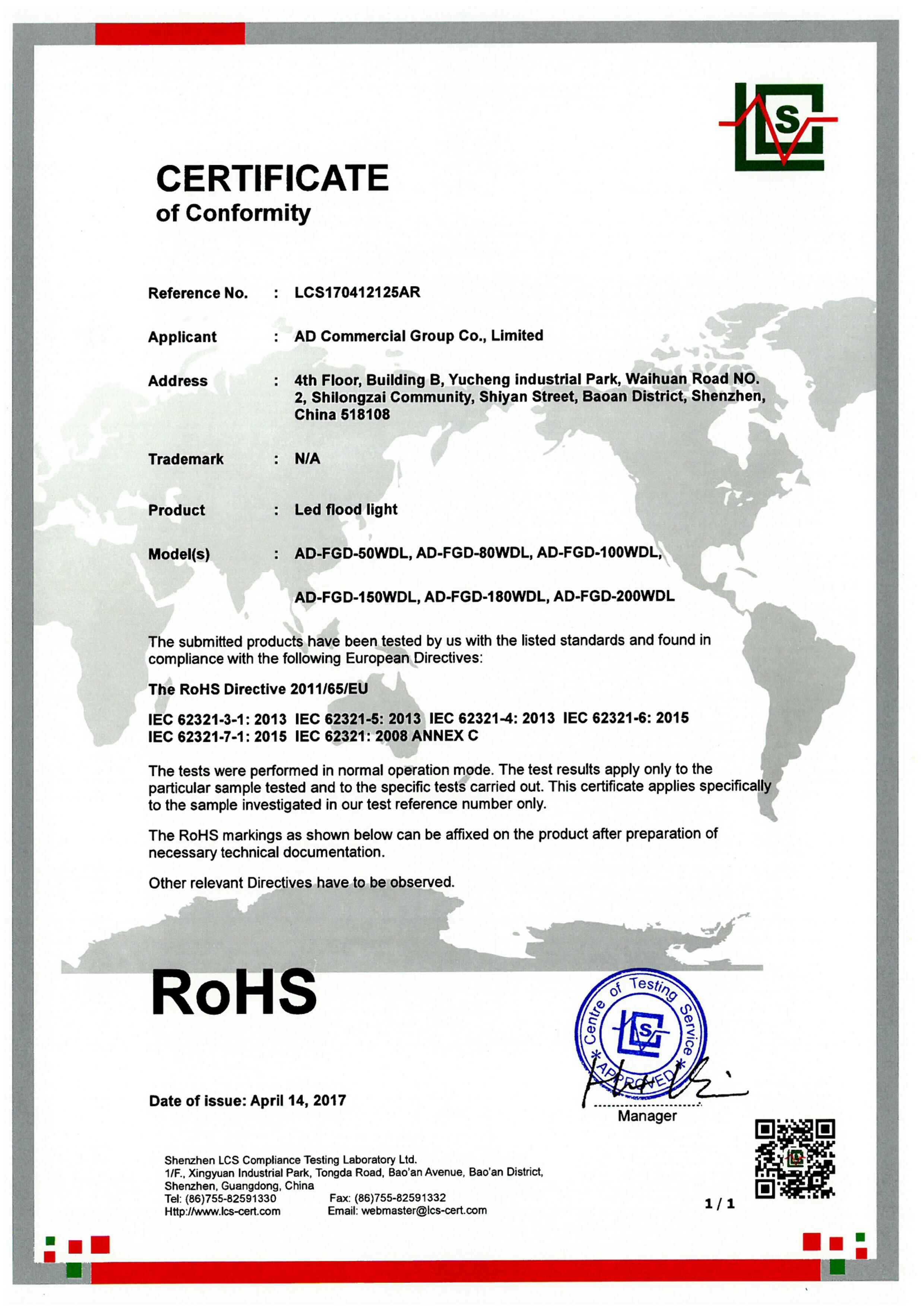 Chiny Shenzhen RIYUEGUANGHUA Technology Co., Limited Certyfikaty